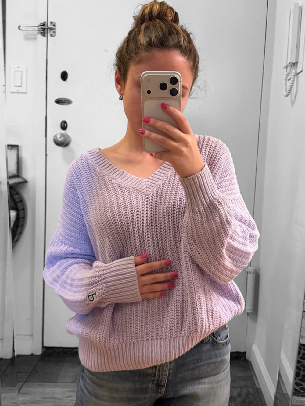 Oversized Lavender Victoria Secret Pink Knit Sweater